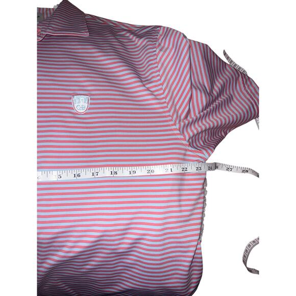 Peter Milar Summer Comfort Golf Polo Shirt, short sleeves, size M pink and blue - Picture 3 of 5